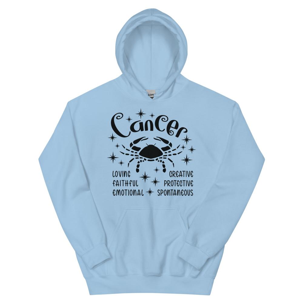Cancer Zodiac Positive Traits Hoodie - Light Blue Color - https://ascensionemporium.net